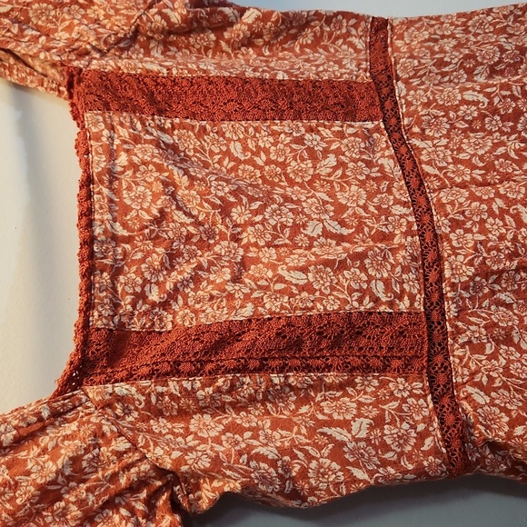 American Eagle size XS red floral mini dress lace floral summer 4th Of July - Picture 4 of 13